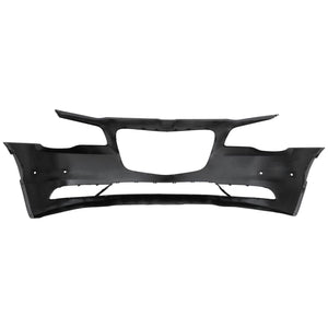 NRG SRT Style Front Bumper With Grille & LED Lights For Chrysler 300 2015-2022 - Black Unpainted