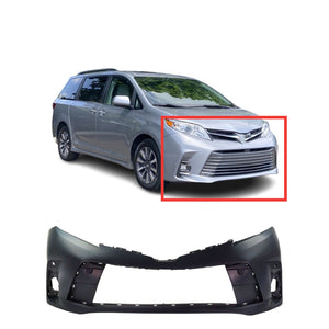 2018-2020 TOYOTA SIENNA; Front Bumper Cover; L/LE/XLE w/Park Sensor Painted to Match