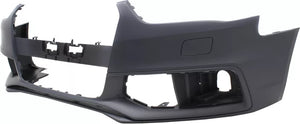 2013-2016 AUDI S4; Front Bumper Cover;  w/HL Washer;  w/o Warning System; AU1000180